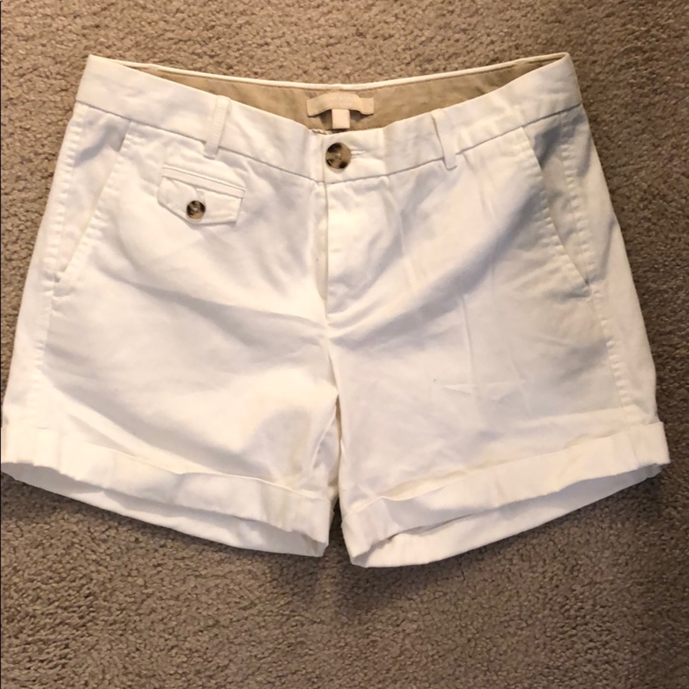Banana Republic white jean shorts. Size 4